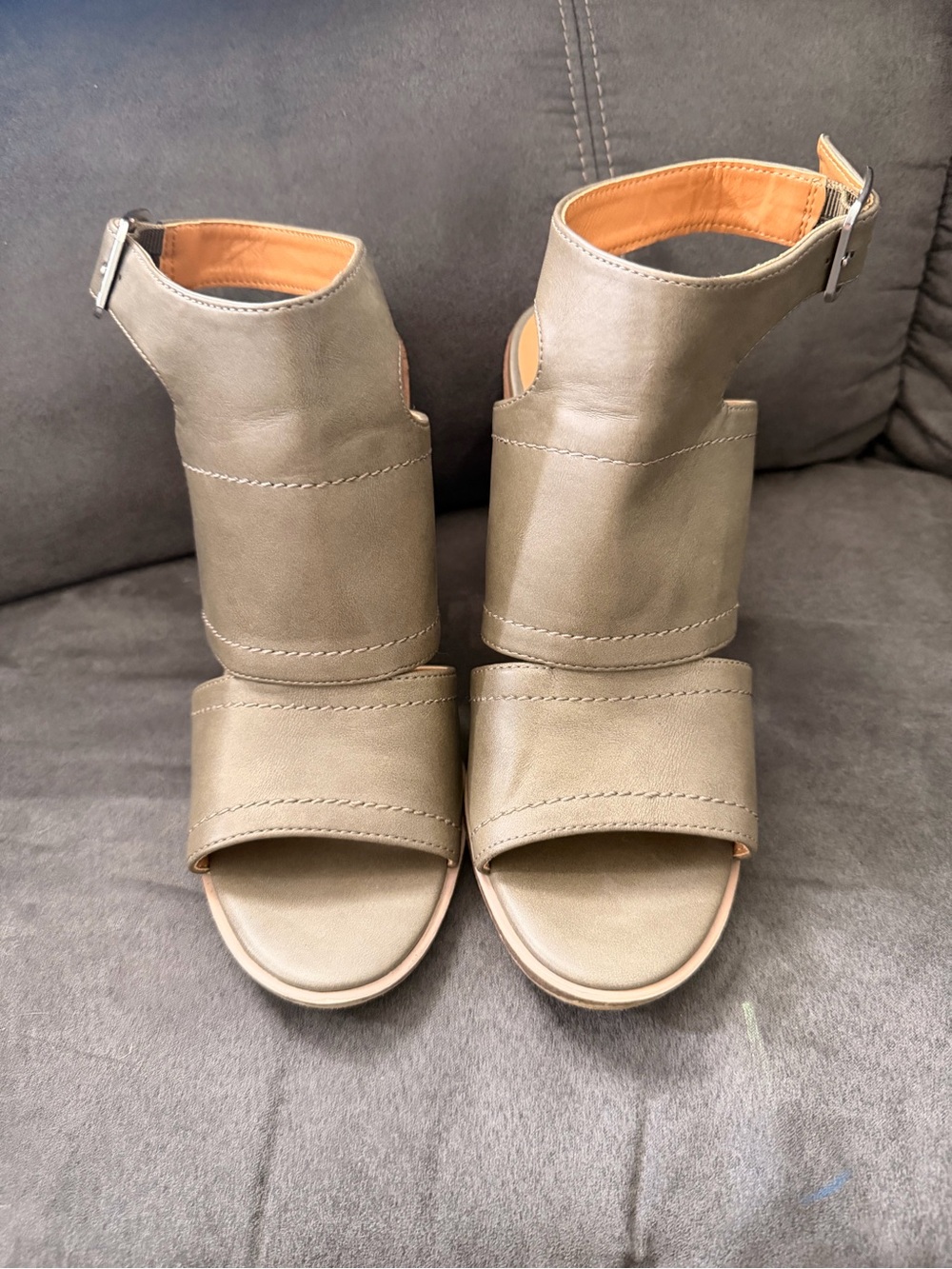 Olive Open-Toe Ankle Sandals - Women